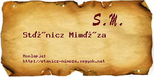 Stánicz Mimóza névjegykártya